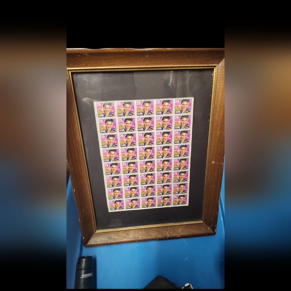 Framed Sheet Of Elvis Presley Stamps